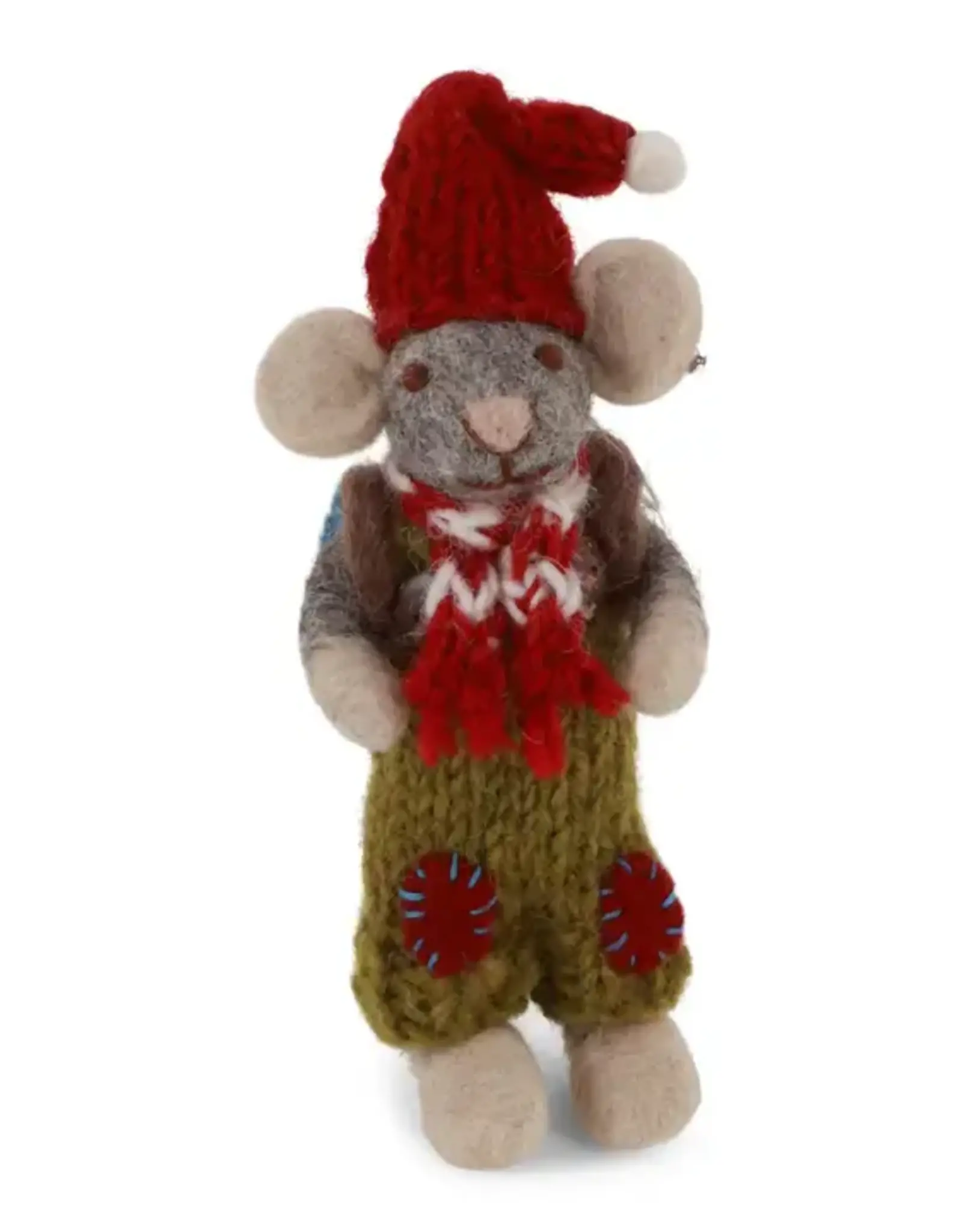 Gry & Sif 20925 Small Grey Mouse W/Pants & Backpack 4.75"