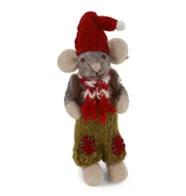 Gry & Sif 20925 Small Grey Mouse W/Pants & Backpack 4.75"