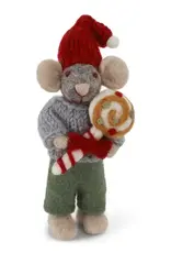 Gry & Sif 20025 Small Grey Mouse W/Pants & Candy 4.75"