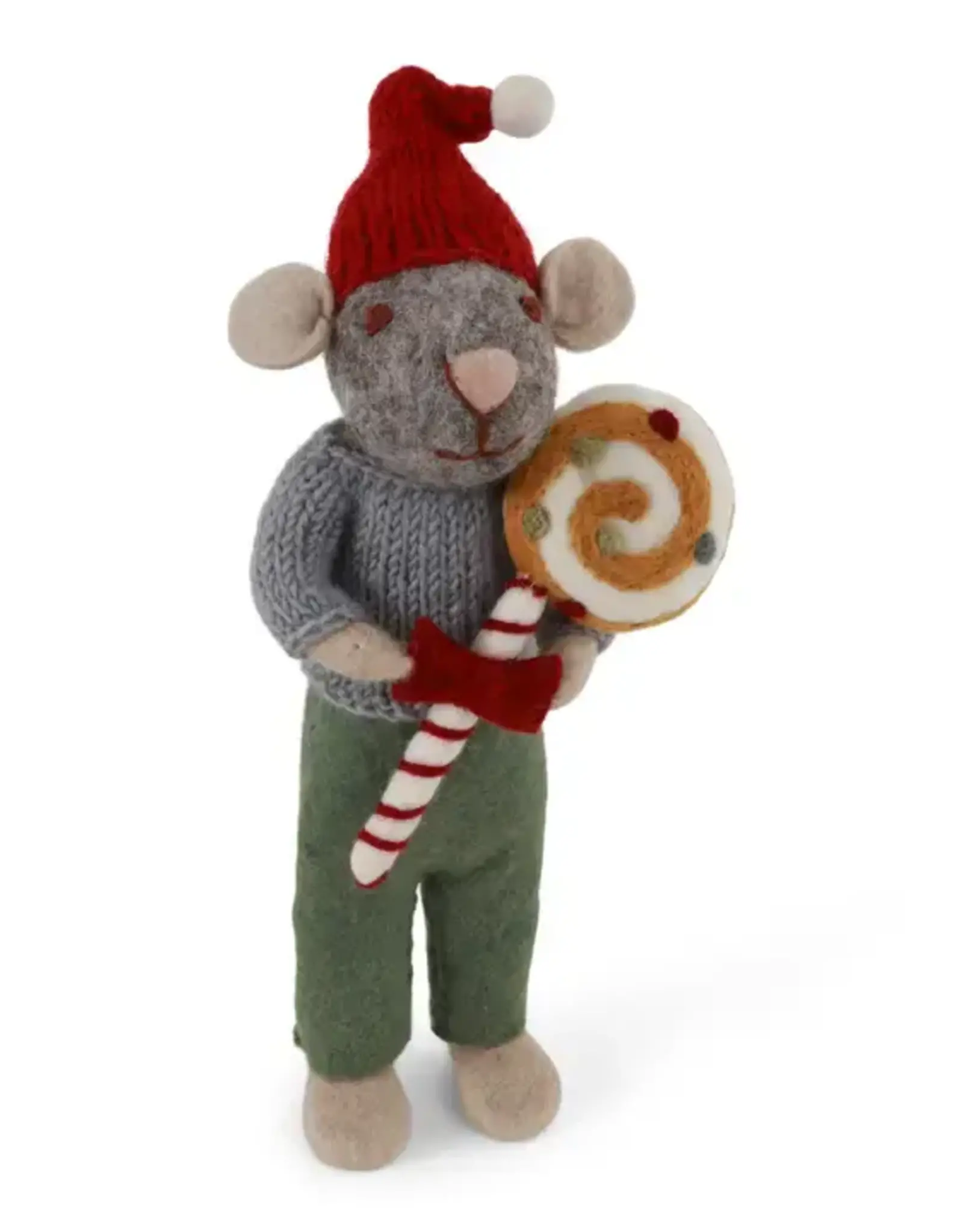 Gry & Sif 80025 Big Grey Mouse W/Pants & Candy 10.75"