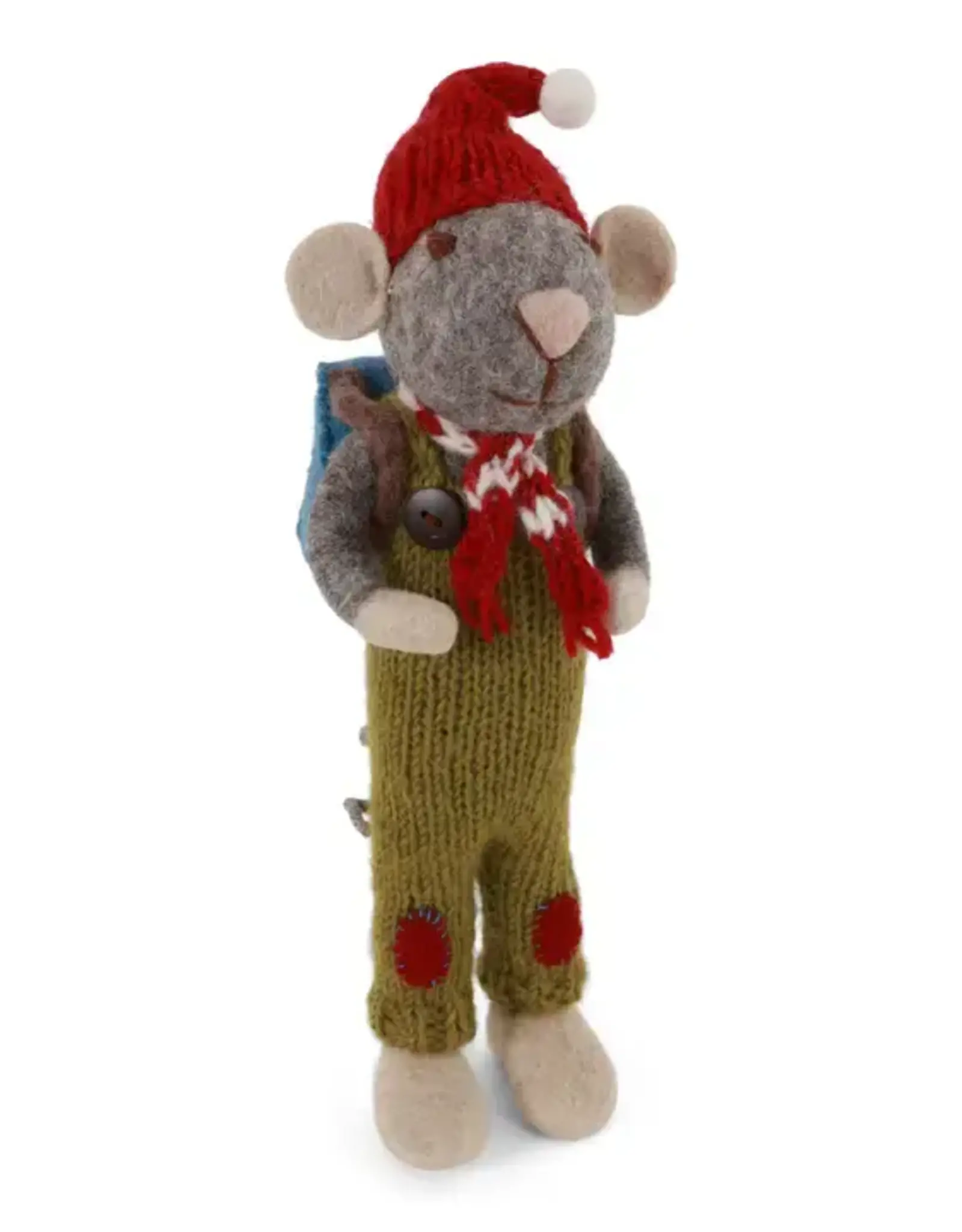 Gry & Sif 80925 Big Grey Mouse W/Pants & Backpack 10.75"