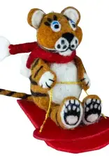 DZI Handmade Sledding Tiger Ornament