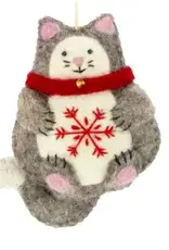 DZI Handmade Snowflake Ornament- Kitty