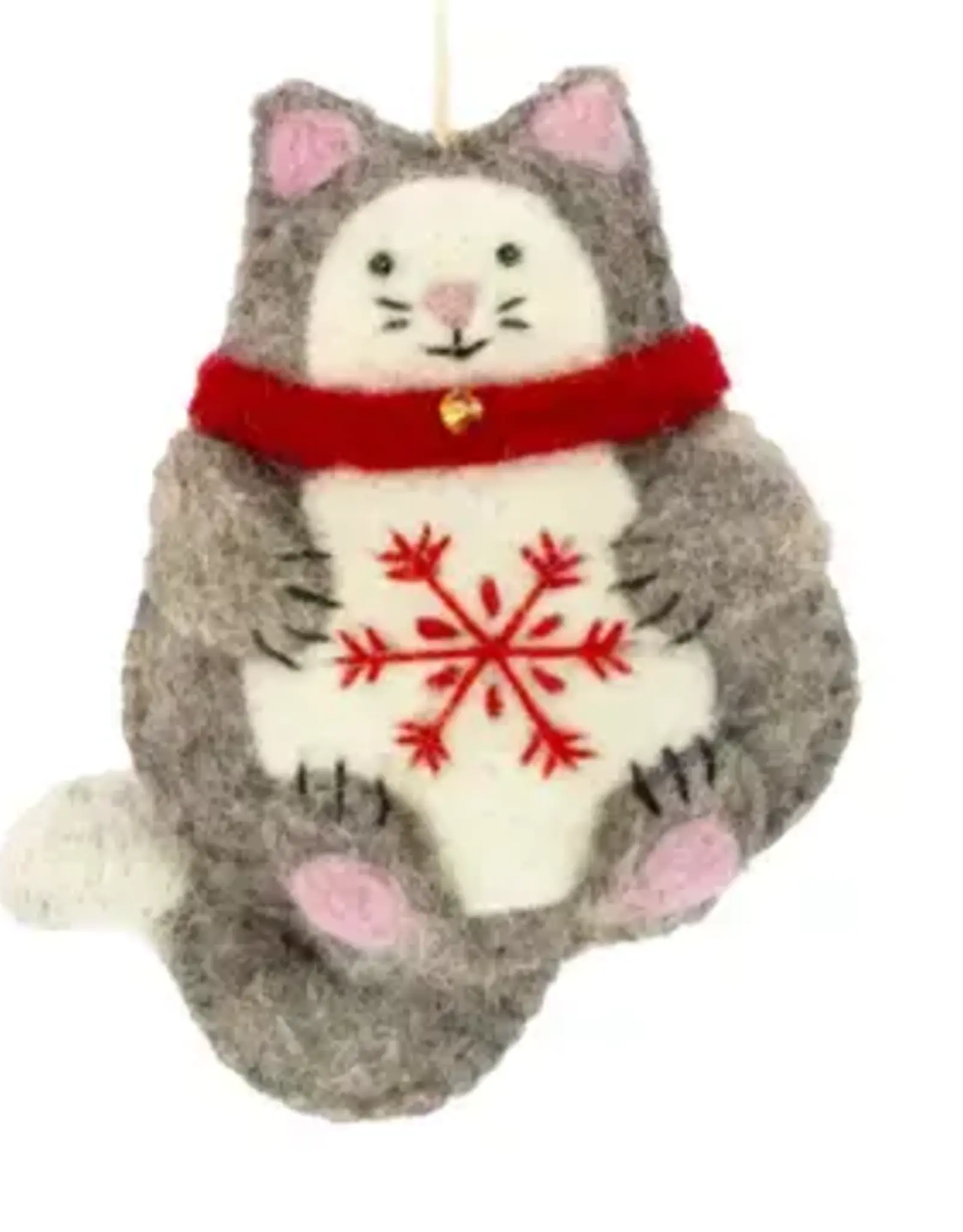 DZI Handmade Snowflake Ornament- Kitty