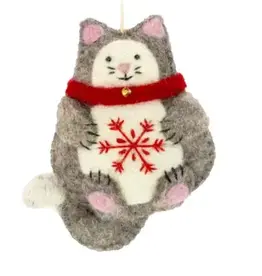DZI Handmade Snowflake Ornament- Kitty