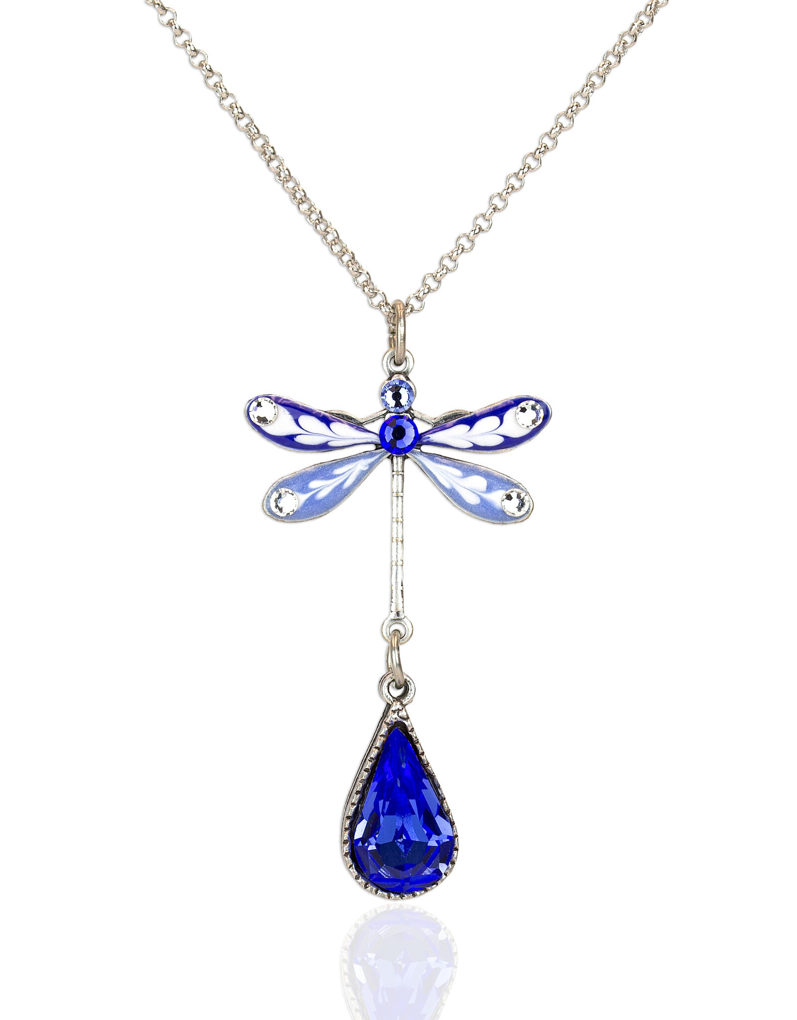 Anne Koplik Dragonfly Necklace With Royal Blue Teardrop NS3347SAP