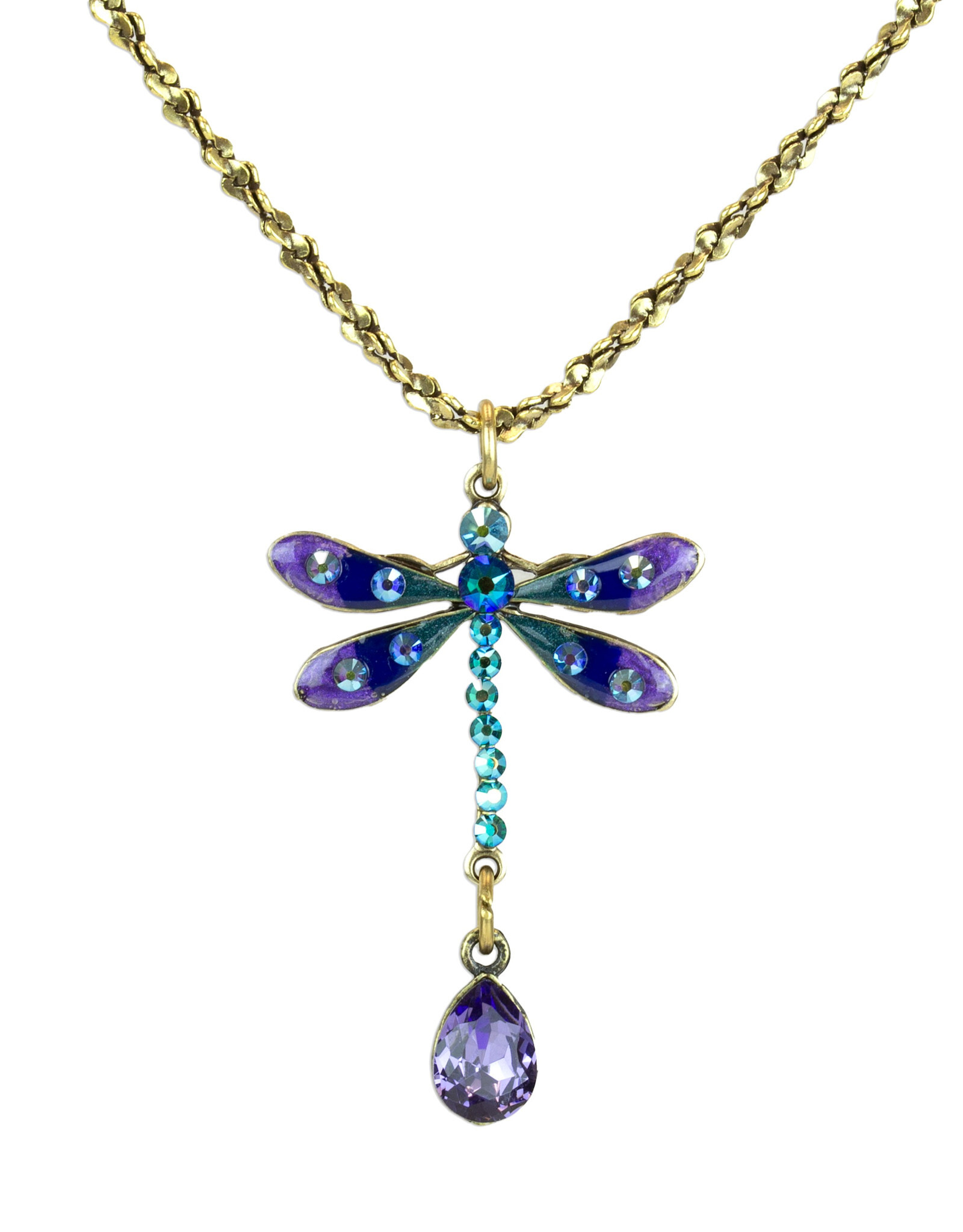Anne Koplik Dragonfly Necklace With Crystal Drop NS4958AMUL