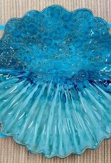 Clarkware Pottery Large Shell Popcorn Bowl- Ocean