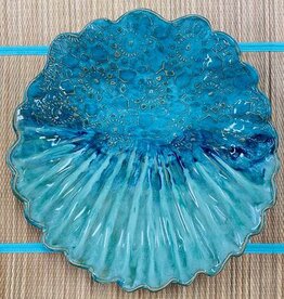 Clarkware Pottery Large Shell Popcorn Bowl- Ocean