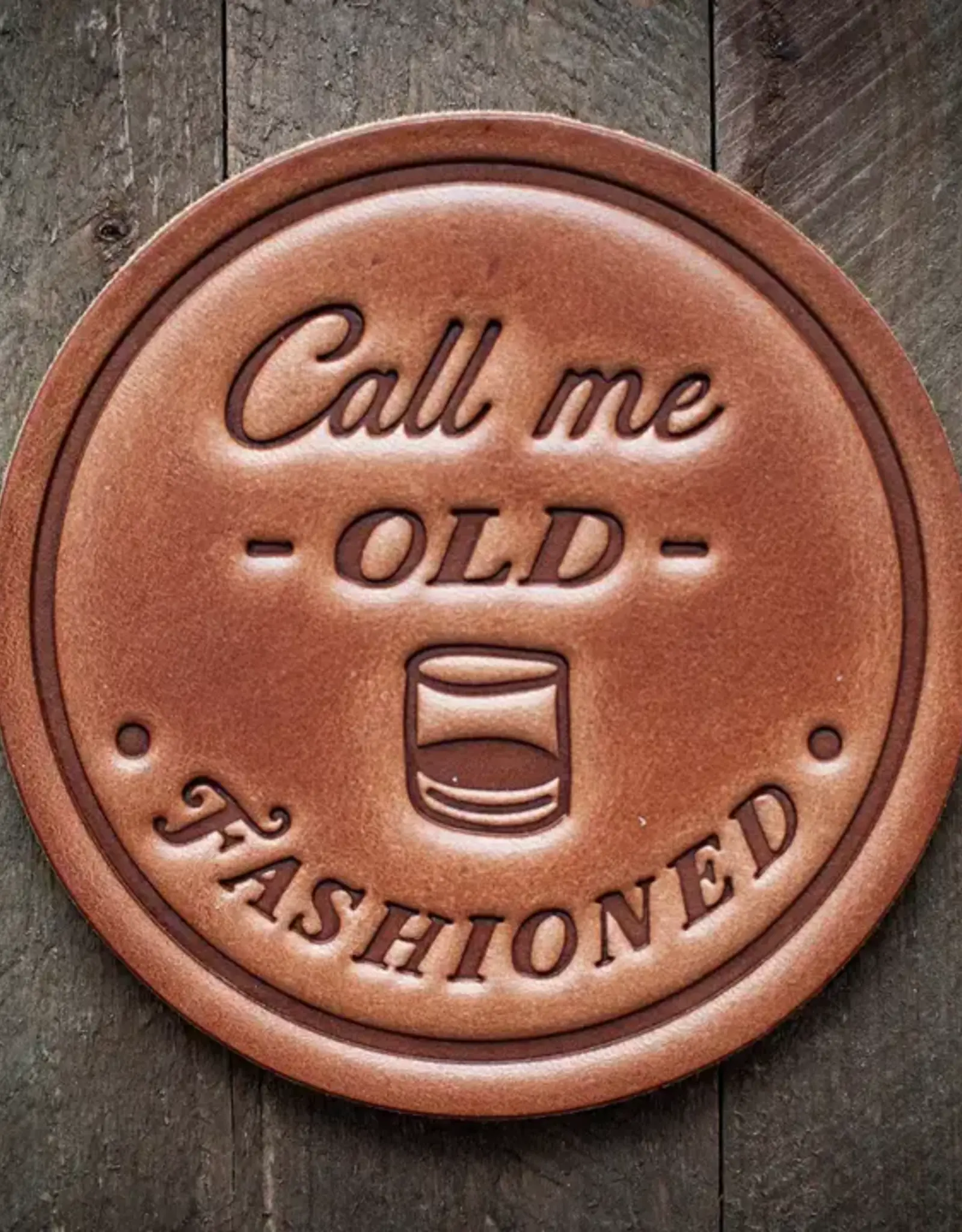 Sugarhouse Leather Call Me Old Fashioned Coaster