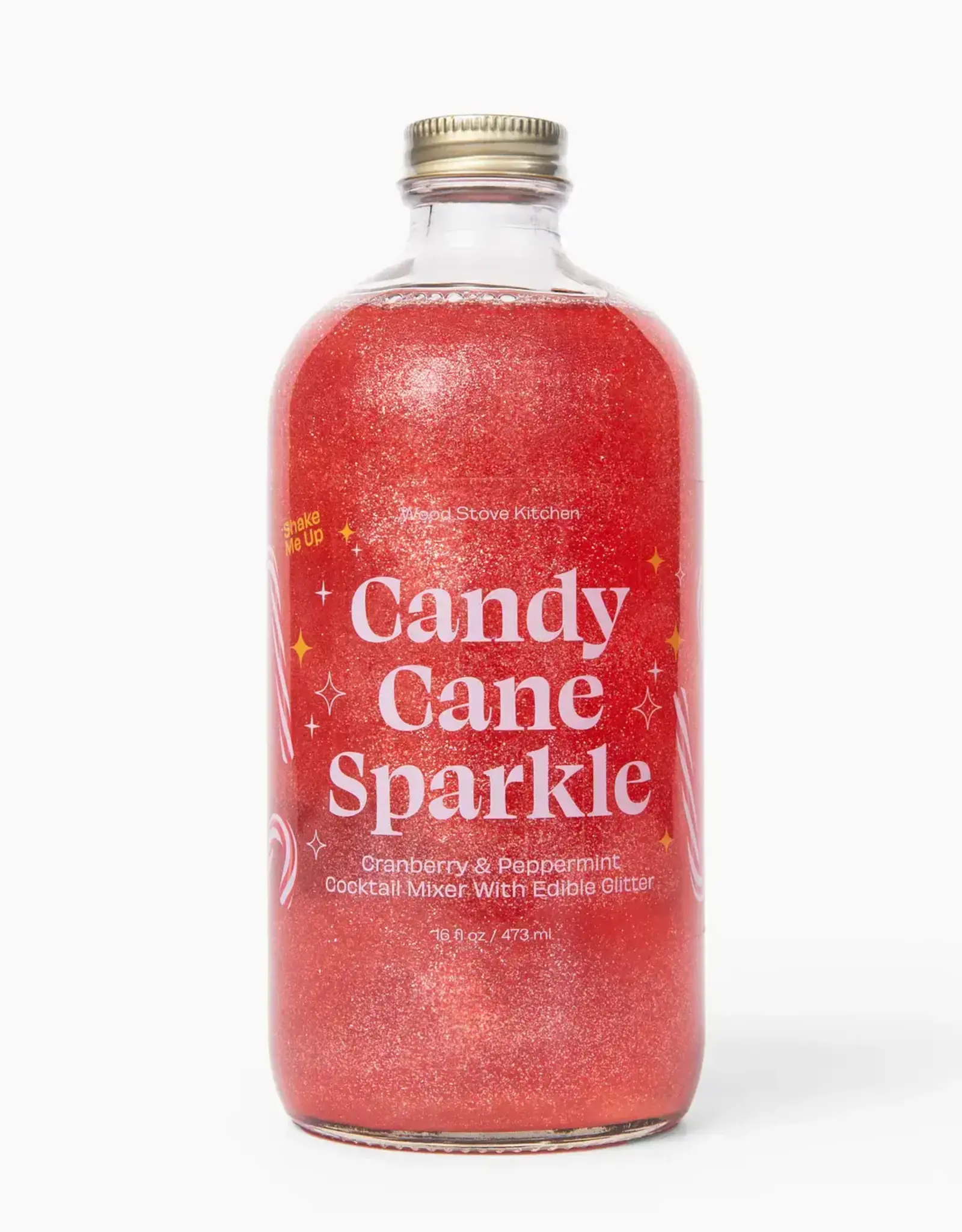 Wood Stove Kitchen Cocktail/Mocktail Mixer 16 oz- Candy Cane Sparkle