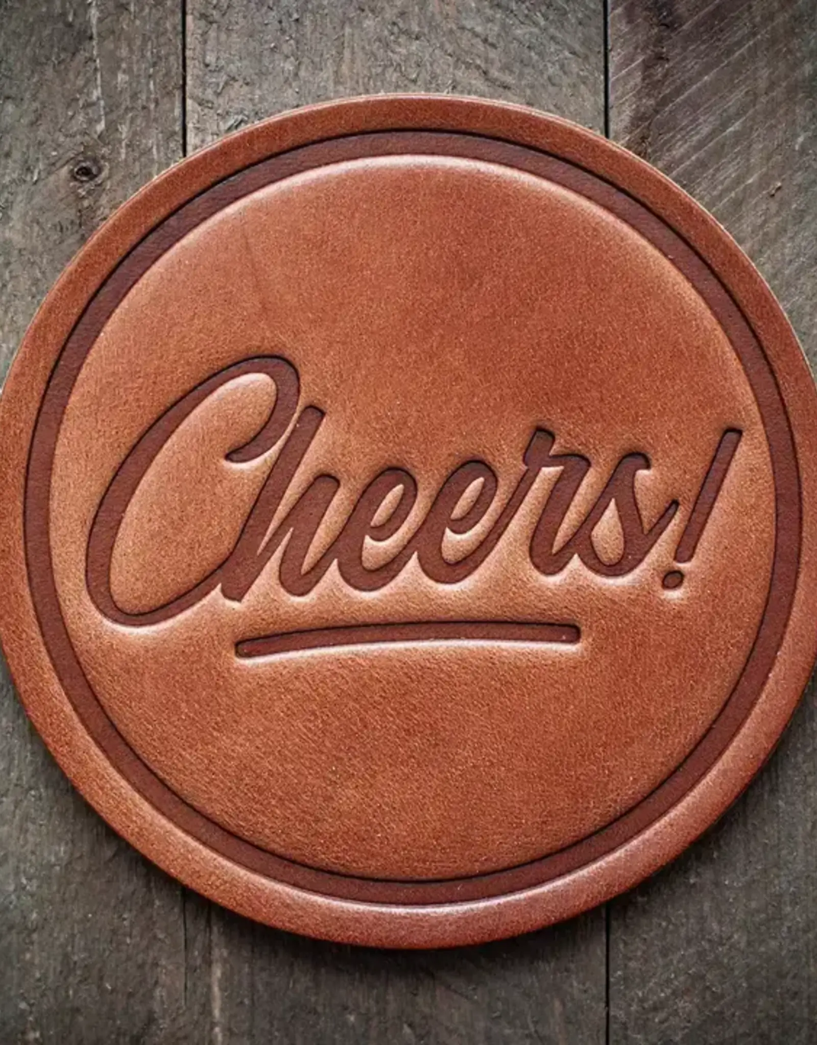 Sugarhouse Leather Cheers Coaster