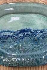 Clarkware Pottery Large Oval Platter- Ocean