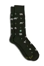 Conscious Step Socks that Protect Elephants (Green Elephants)-Medium