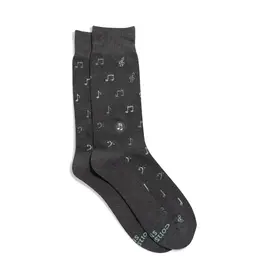 Conscious Step Socks that Support Music (Gray Music Notes)-Medium