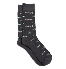 Conscious Step Socks that Protect National Parks (Gray Fish)-Small