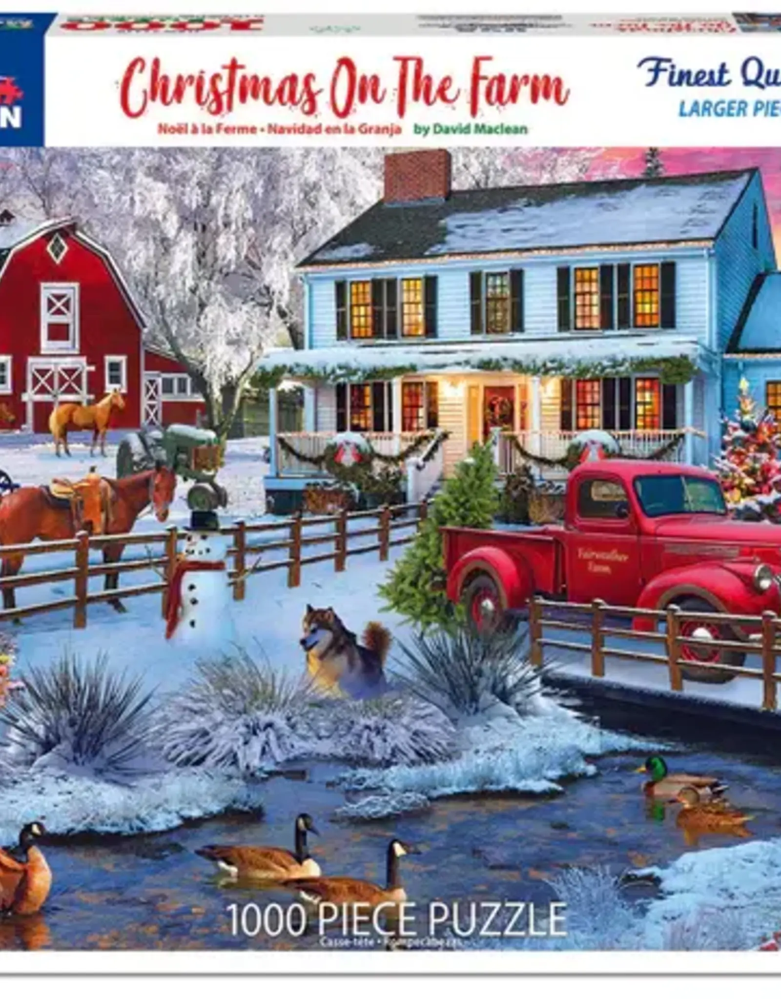 White Mountain Puzzles Christmas On The Farm 1000 Pc
