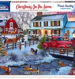 White Mountain Puzzles Christmas On The Farm 1000 Pc