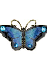 Anne Koplik PN5528BLU Pin- Blue Butterfly