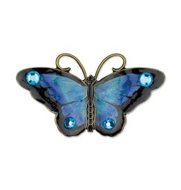 Anne Koplik PN5528BLU Pin- Blue Butterfly