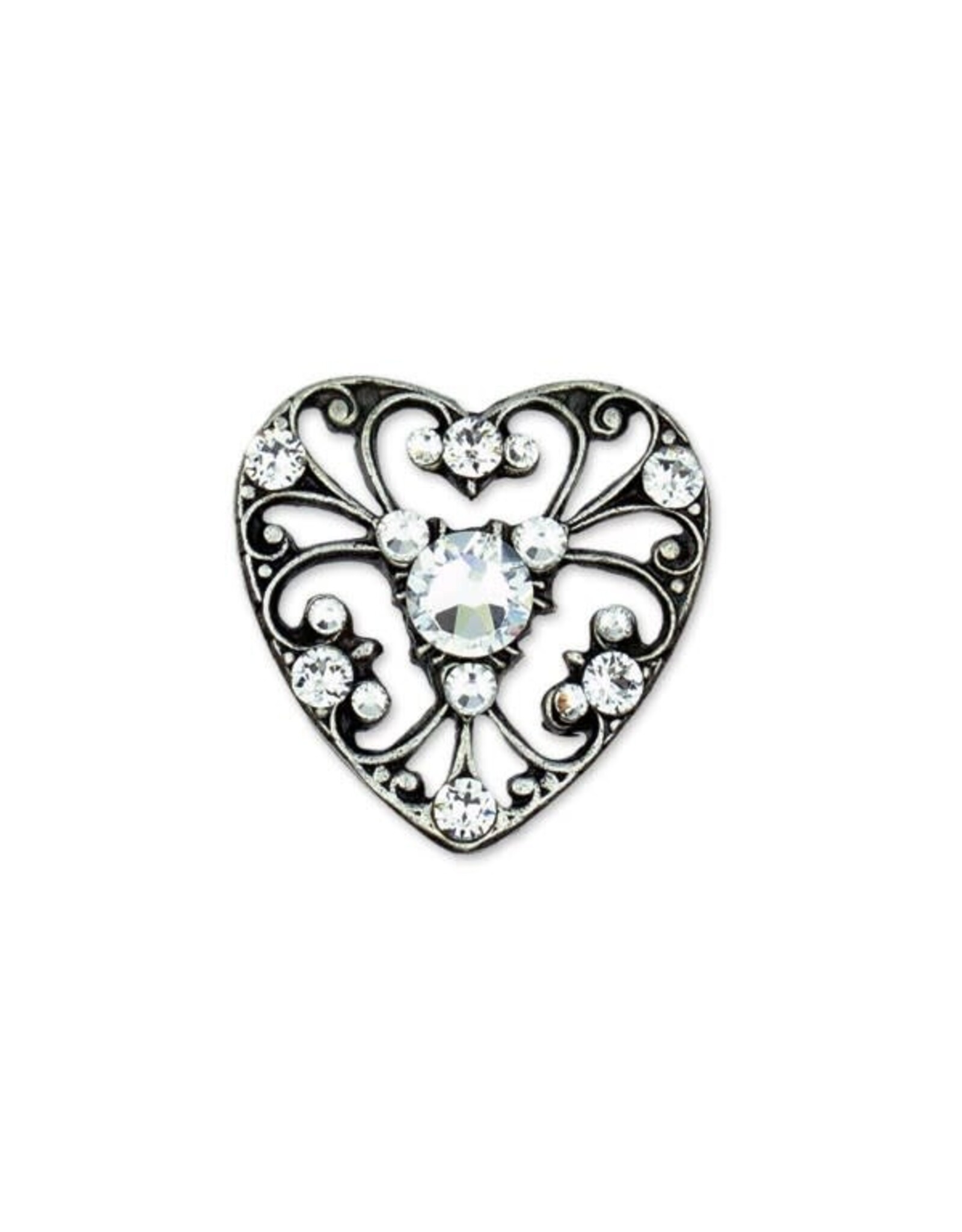 Anne Koplik PS2132CRY Pin- Heart Crystal
