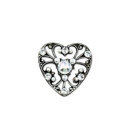 Anne Koplik PS2132CRY Pin- Heart Crystal