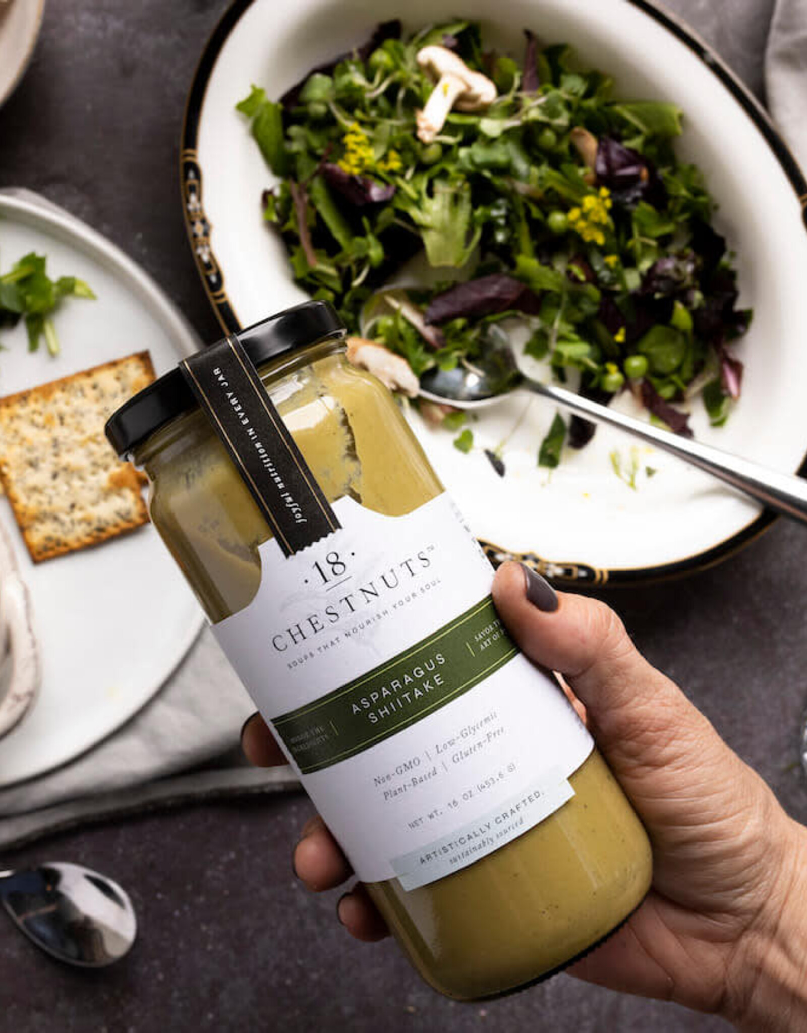 18 Chestnuts Asparagus Shitake Soup- 16 oz