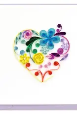 Quillin Cards Floral Colorful Heart Card