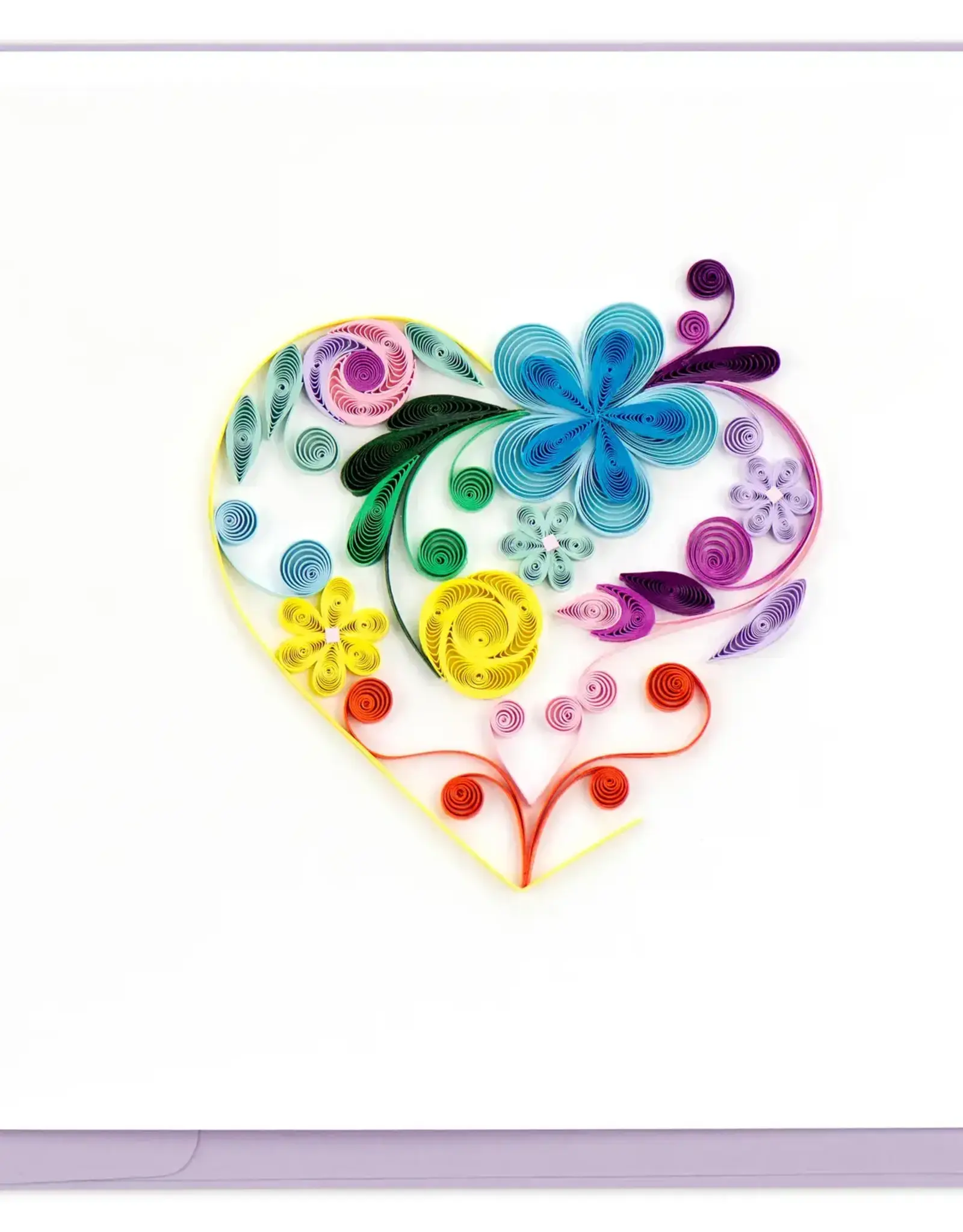 Quillin Cards Floral Colorful Heart Card