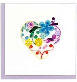 Quillin Cards Floral Colorful Heart Card