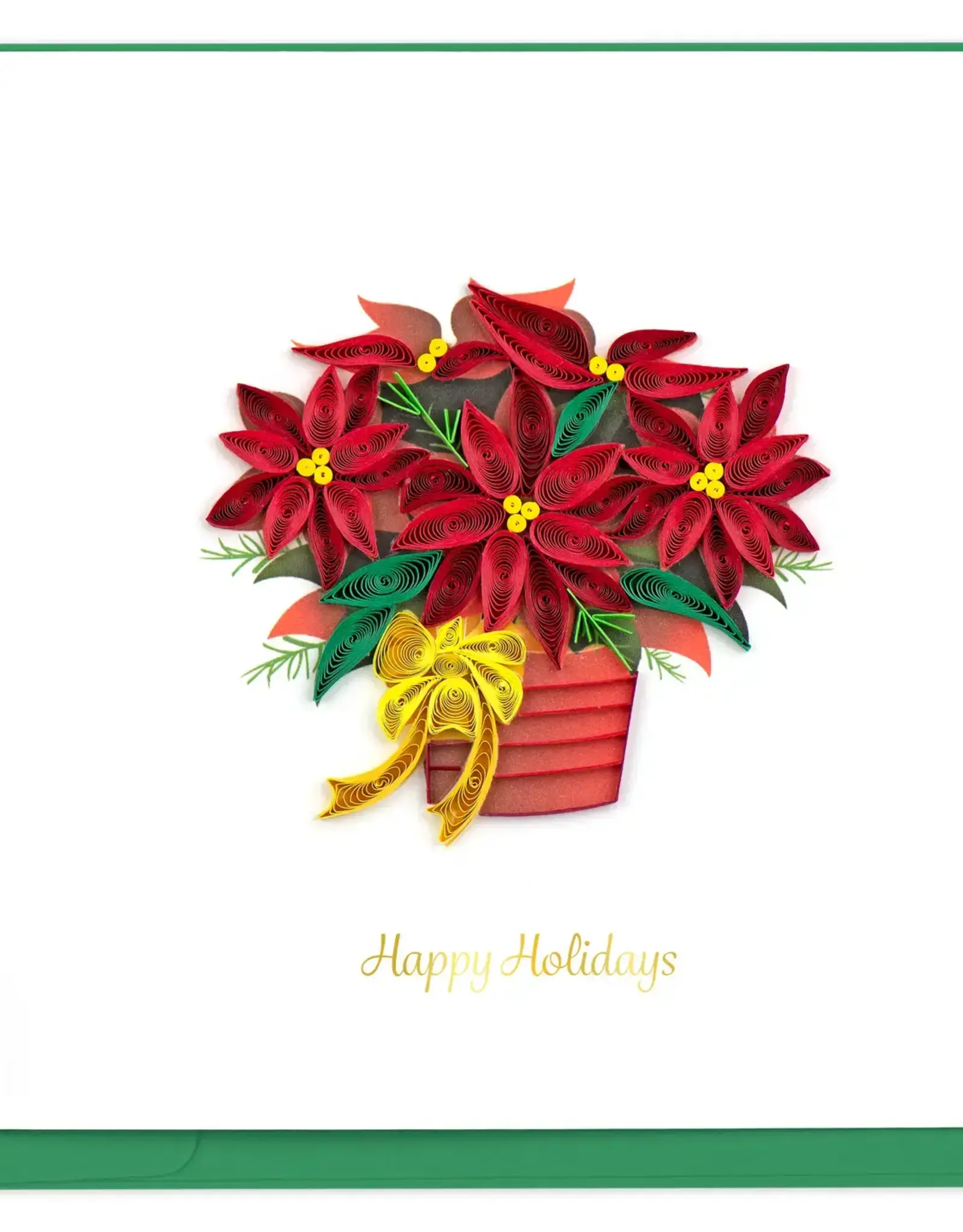 Quilling Cards Potted Poinsettia Card