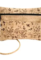 Natalie Therese Crossbody Cork Bag- Black Floral