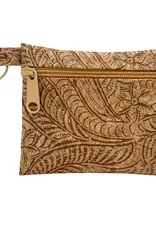 Natalie Therese Cork Zipper Pouch With Key Ring- Paisley