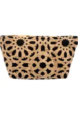 Natalie Therese Small Cork Zipper Pouch-  Black Mandala