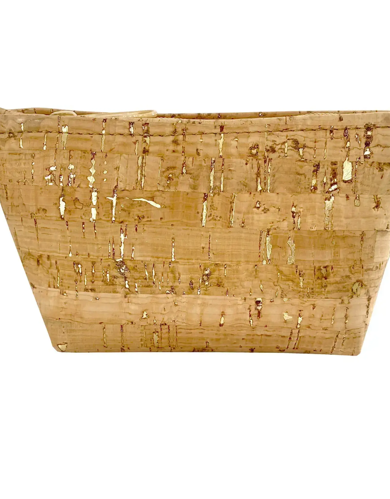 Natalie Therese Small Cork Zipper Pouch-  Gold Splash