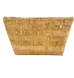 Natalie Therese Small Cork Zipper Pouch-  Gold Splash