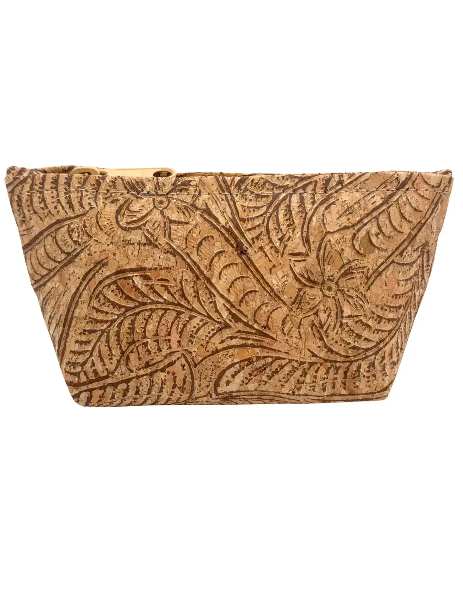 Natalie Therese Small Cork Zipper Pouch-Paisley
