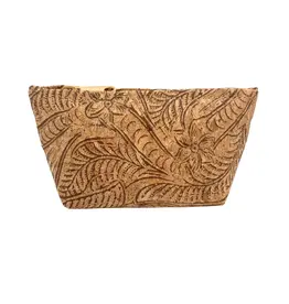 Natalie Therese Small Cork Zipper Pouch-Paisley