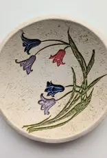 Walton Clay Studio Pottery Dish- Lilies 3 1/2" dia.