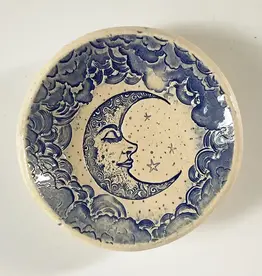 Walton Clay Studio Pottery Dish- Crescent Moon  3 1/2" dia.