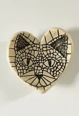 Walton Clay Studio Pottery Dish- Cat Face 3 1/2" dia.