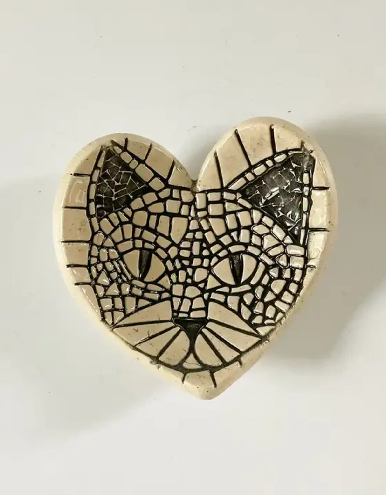 Walton Clay Studio Pottery Dish- Cat Face 3 1/2" dia.