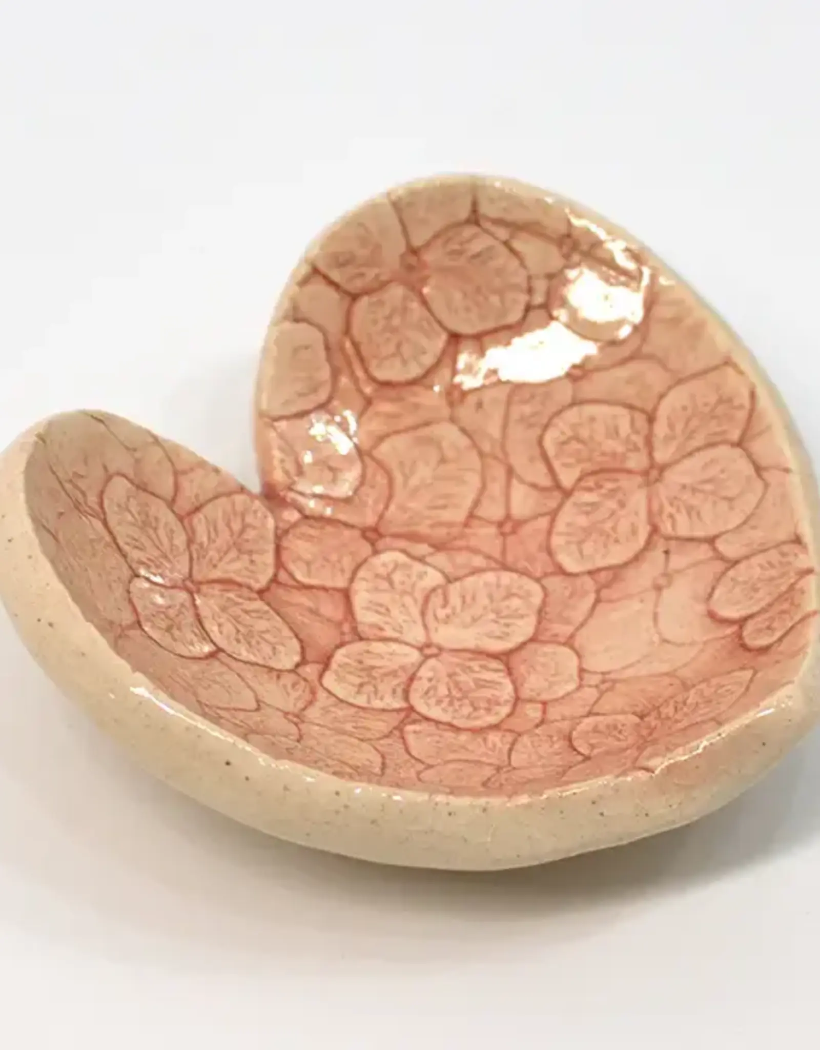 Walton Clay Studio Pottery Dish-Heart Small Red 3 1/2" dia.