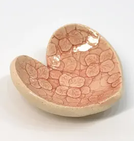 Walton Clay Studio Pottery Dish-Heart Small Red 3 1/2" dia.