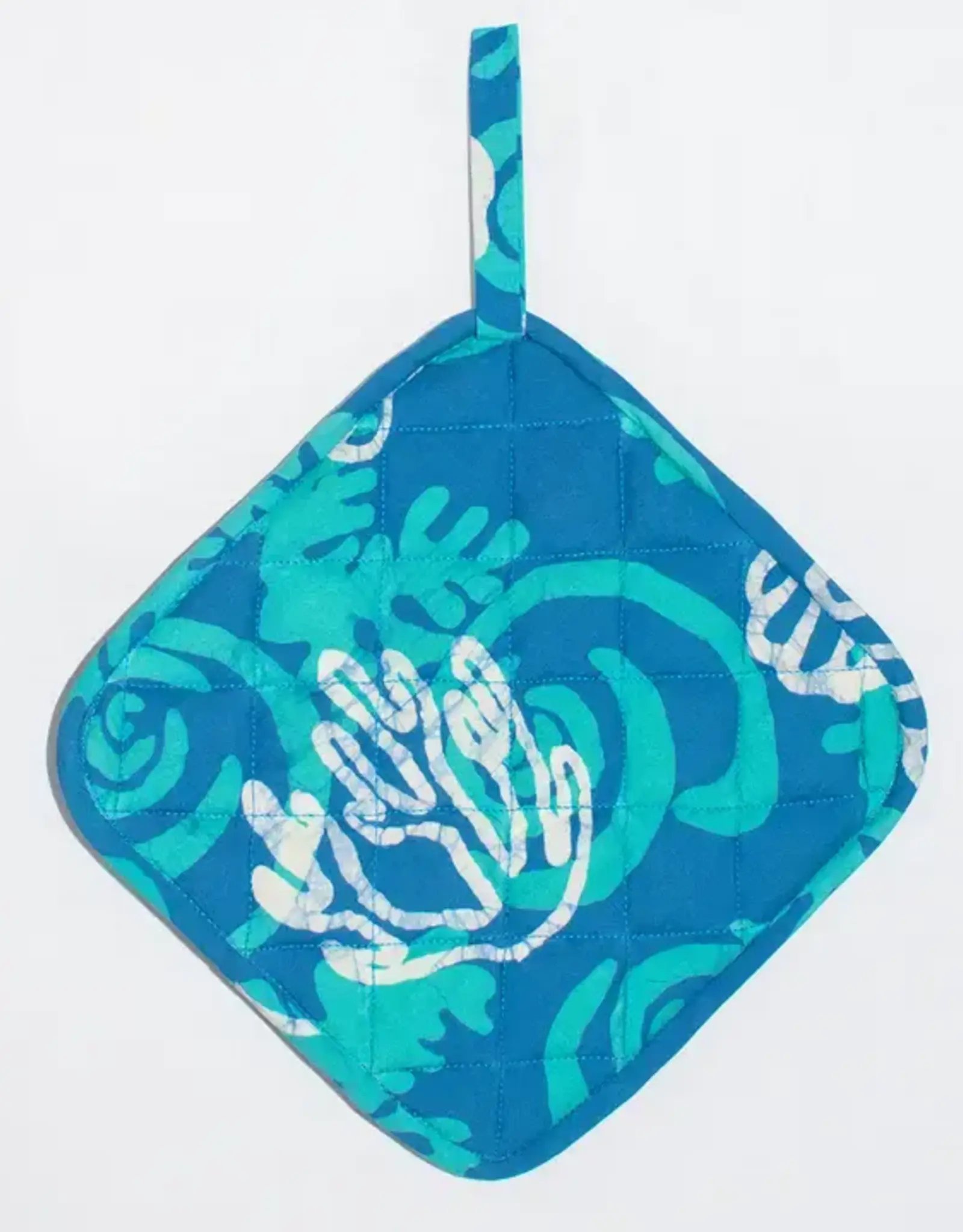 Global Mamas Pot Holder- Coral-Teal