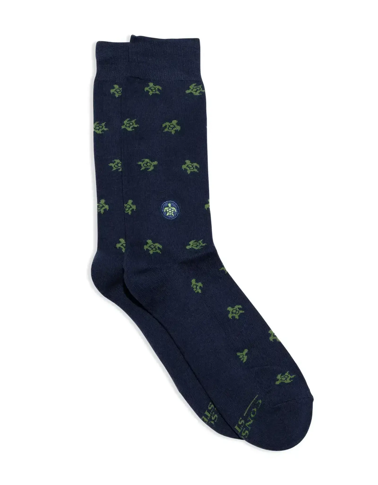 Conscious Step Socks that Protect Turtles-Navy Turtles Small