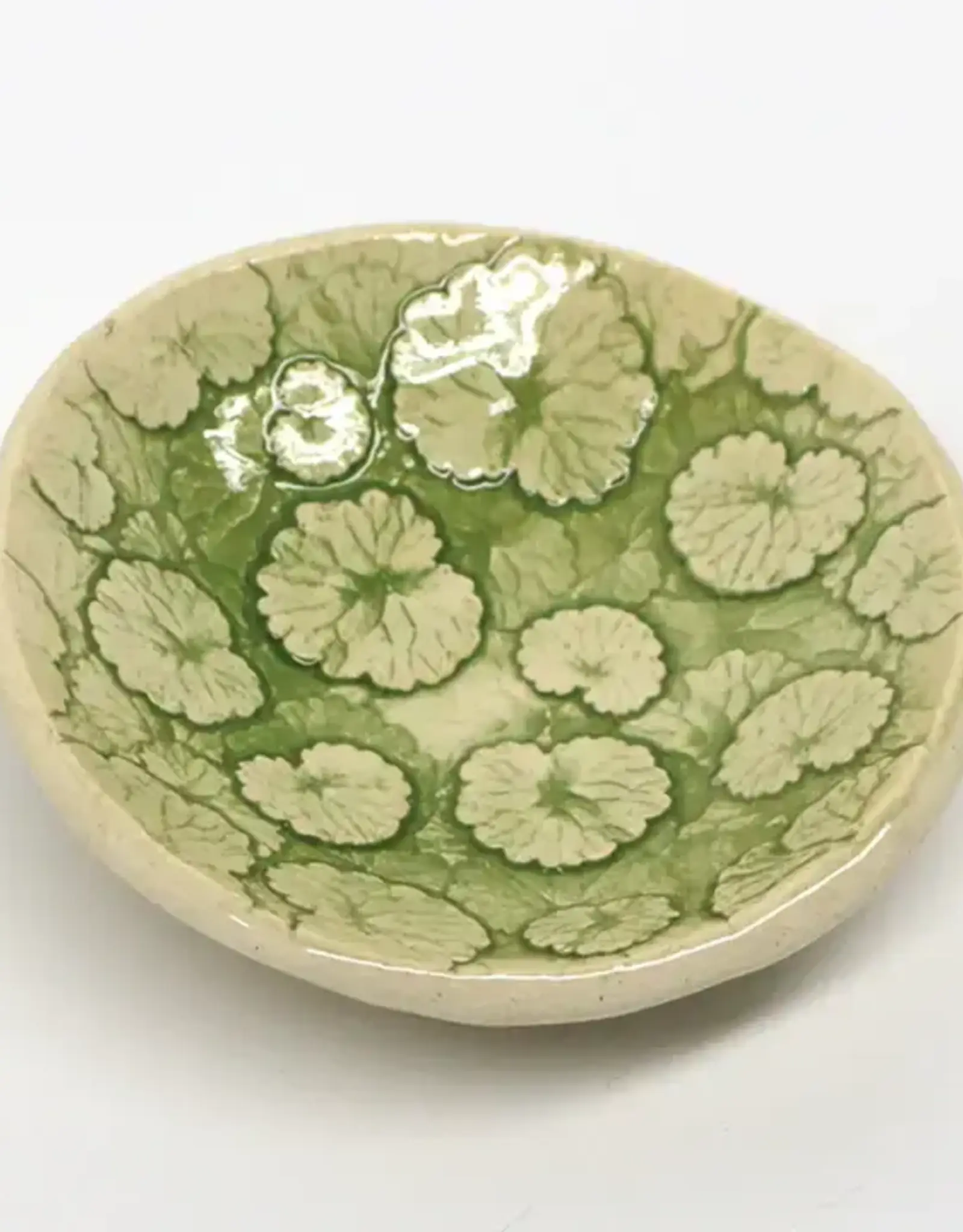 Walton Clay Studio Pottery Dish- Ivy 3 1/2" dia.
