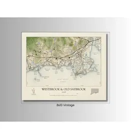 Scott Lussier Maps Vintage Map 8x10- Westbrook/Old Saybrook