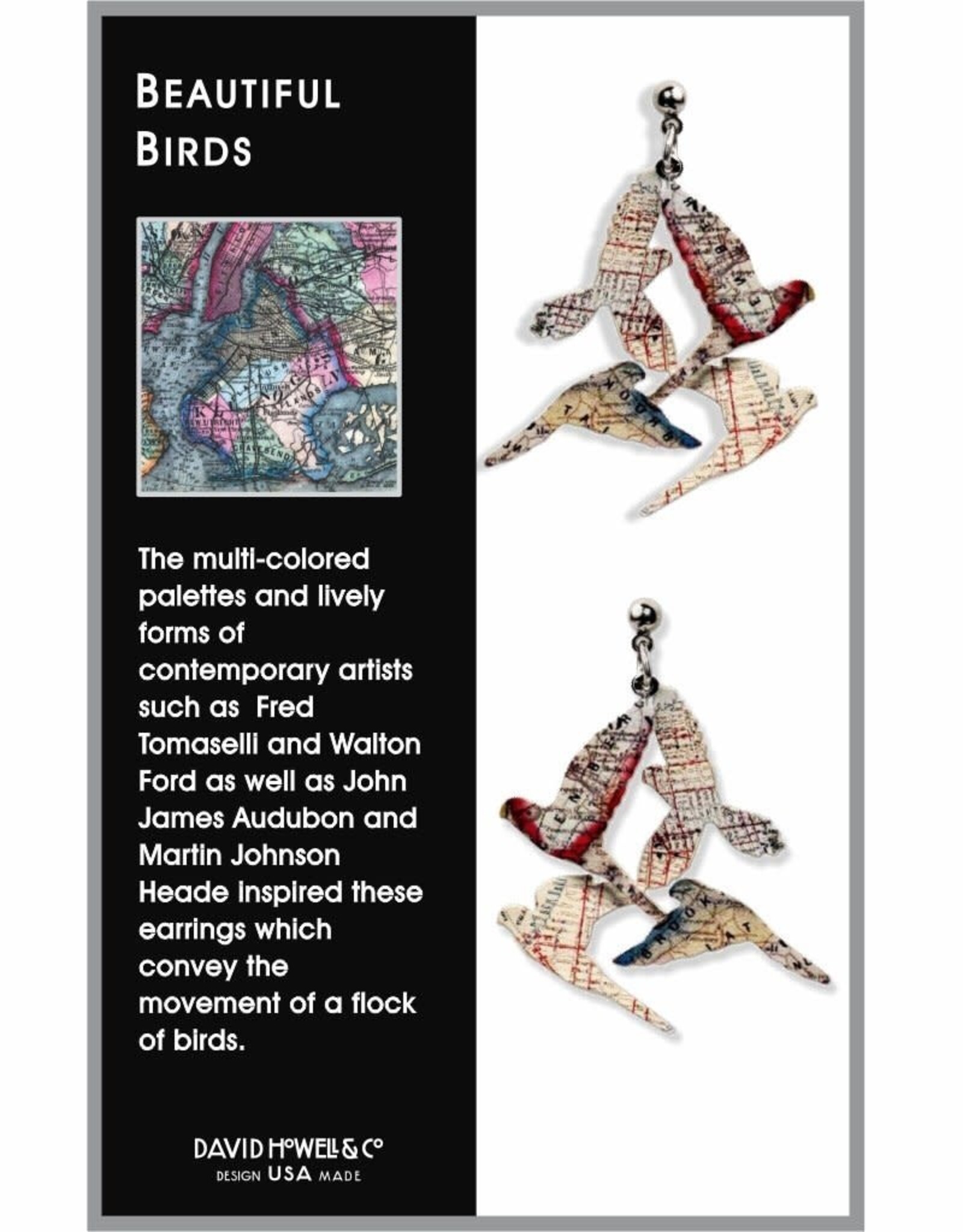 David Howell & Company Beautiful Birds Earrings