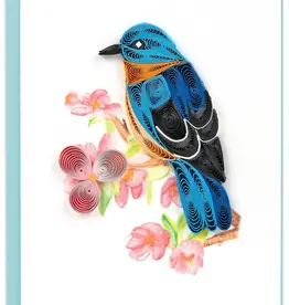 Quilling Cards Bluebird on Flower Quill Mini Card